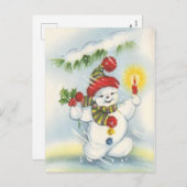 Weihnachtsschneemann Weihnachten Weihnachtspostkar (Vorne/Hinten)
