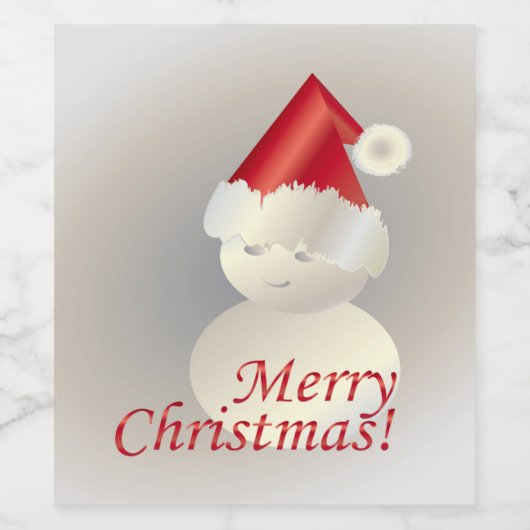 Weihnachtsschneemann Weinetikett (Einzelnes Label)