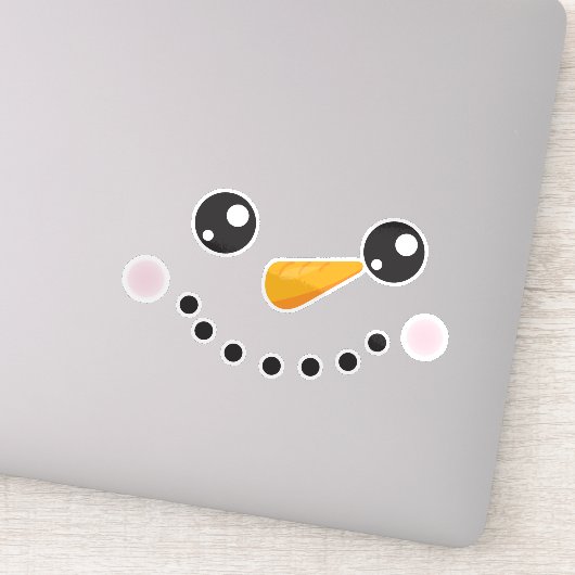 Weihnachtsschneemann, weißer Schneemann, Karottenn Aufkleber (Detail)