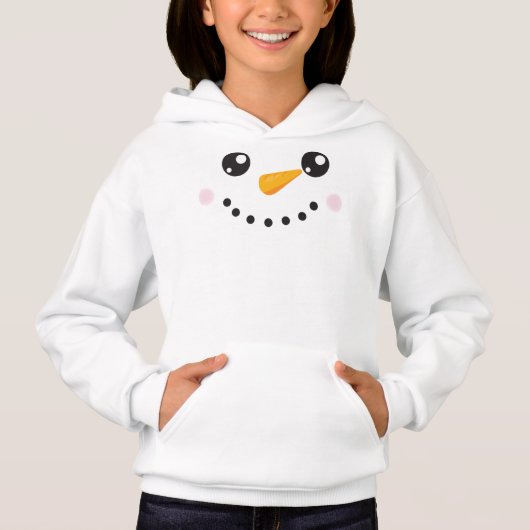 Weihnachtsschneemann, weißer Schneemann, Karottenn Hoodie (Vorderseite)