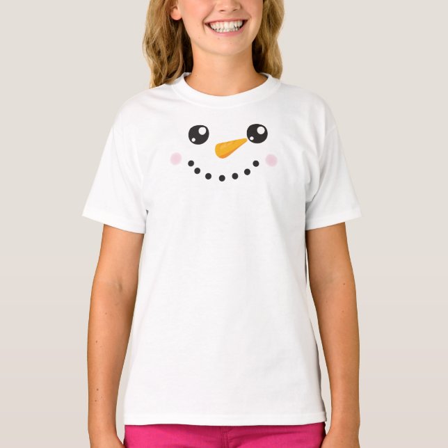 Weihnachtsschneemann, weißer Schneemann, Karottenn T-Shirt (Vorderseite)