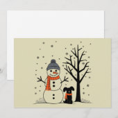 Weihnachtsschneemann Xmas Hund Winter Feiertagskarte (Vorne/Hinten)