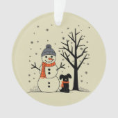 Weihnachtsschneemann Xmas Hund Winter Ornament (Vorderseite)