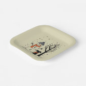 Weihnachtsschneemann Xmas Hund Winter Pappteller (Gewinkelt)