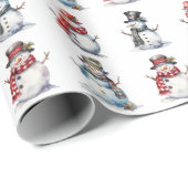 Weihnachtsschneemann Xmas Winter Holiday Pattern G Geschenkpapier (Rolleneckpunkt)