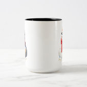 Weihnachtsschneemann Zweifarbige Tasse (Mittel)