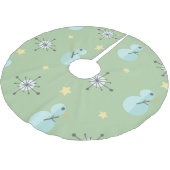 Weihnachtsschneemänner aus dem Mittelalter Polyester Weihnachtsbaumdecke (Schrägansicht)