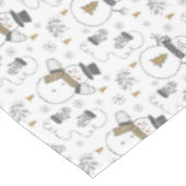 Weihnachtsschneemänner, Bäume und Zähne Tischdecke (Schrägansicht)