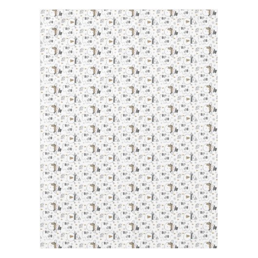 Weihnachtsschneemänner, Bäume und Zähne Tischdecke (Vorderseite)