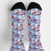 Weihnachtsschneemänner, Candycane und Schneeflocke Socken (Oben)