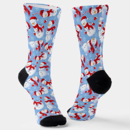 Weihnachtsschneemänner, Candycane und Schneeflocke Socken