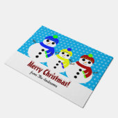 Weihnachtsschneemänner Door Mat Fußmatte (Schrägansicht)