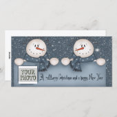 Weihnachtsschneemänner Feiertagskarte (Vorne/Hinten)
