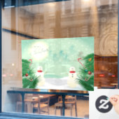 Weihnachtsschneemänner Fensteraufkleber (Café-Fenster)
