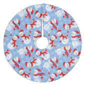 Weihnachtsschneemänner Fleece Weihnachtsbaumdecke (Vorderseite)