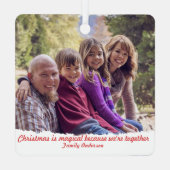 Weihnachtsschneemänner Foto Retro Square Ornament (Rückseite)