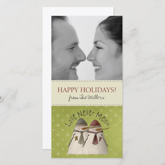 Weihnachtsschneemänner Fotokarten Feiertagskarte (Vorne/Hinten)