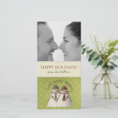 Weihnachtsschneemänner Fotokarten Feiertagskarte (Stehend Vorderseite)