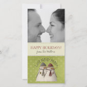 Weihnachtsschneemänner Fotokarten Feiertagskarte (Vorderseite)