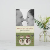 Weihnachtsschneemänner Fotokarten Feiertagskarte (Stehend Vorderseite)