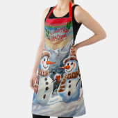 Weihnachtsschneemänner, frohe Weihnachten, Schürze (InSitu)