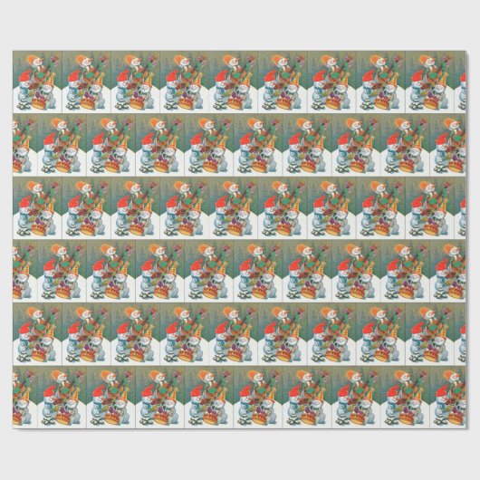 Weihnachtsschneemänner gefliestes Party Geschenkpapier (Flach)