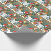 Weihnachtsschneemänner gefliestes Party Geschenkpapier (Ecke)