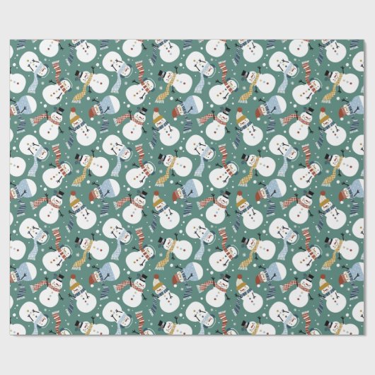 Weihnachtsschneemänner Geschenkpapier (Flach)