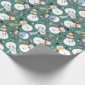 Weihnachtsschneemänner Geschenkpapier (Ecke)