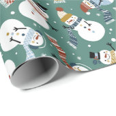 Weihnachtsschneemänner Geschenkpapier (Rolleneckpunkt)
