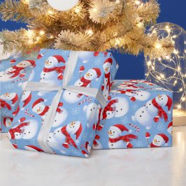 Weihnachtsschneemänner Geschenkpapier