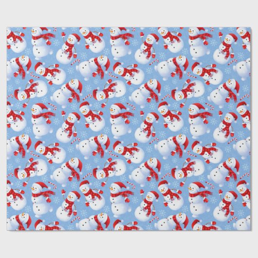 Weihnachtsschneemänner Geschenkpapier (Flach)