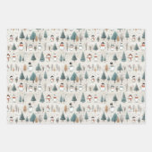 Weihnachtsschneemänner Geschenkpapier Set (Vorderseite 3)