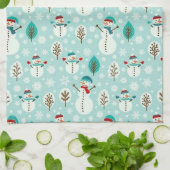 Weihnachtsschneemänner Geschirrtuch (Gefaltet)