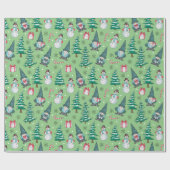 Weihnachtsschneemänner Gnomes Bonbons Geschenke Geschenkpapier (Flach)