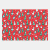 Weihnachtsschneemänner Gnomes Bonbons Geschenke Geschenkpapier Set (Vorderseite 2)