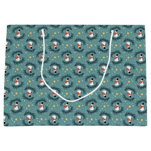 Weihnachtsschneemänner Große Geschenktasche Geschenktüte (Vorderseite)