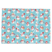 Weihnachtsschneemänner Große Geschenktüte (Rückseite)