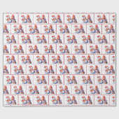 Weihnachtsschneemänner im Wasser in Schneeflocken Geschenkpapier (Flach)