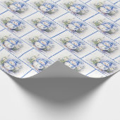 Weihnachtsschneemänner im Wasser in Schneeflocken Geschenkpapier (Ecke)