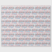 Weihnachtsschneemänner in Aquarellen Geschenkpapier (Flach)