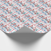 Weihnachtsschneemänner in Aquarellen Geschenkpapier (Ecke)