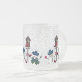 Weihnachtsschneemänner mit Cowboy Hats Mattglastasse (VorderseiteRechts)