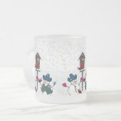 Weihnachtsschneemänner mit Cowboy Hats Mattglastasse (Vorderseite Links)