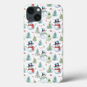 Weihnachtsschneemänner - Nahtloses Muster Case-Mate iPhone Hülle