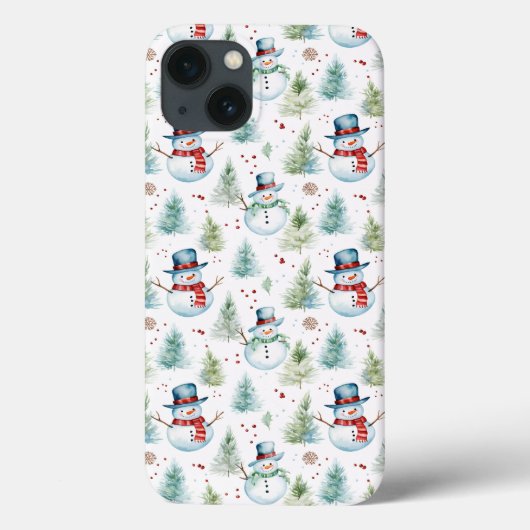 Weihnachtsschneemänner - Nahtloses Muster Case-Mate iPhone Hülle (Rückseite)
