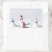Weihnachtsschneemänner Rechteckiger Aufkleber (Tasche)