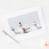 Weihnachtsschneemänner Rechteckiger Aufkleber (Umschlag)