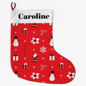 Weihnachtsschneemänner Santas Personalisiert Large Großer Weihnachtsstrumpf (Vorderseite)