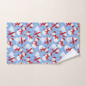 Weihnachtsschneemänner, Schneeflocken und Candy Ca Badhandtuch Set (Handtuch)